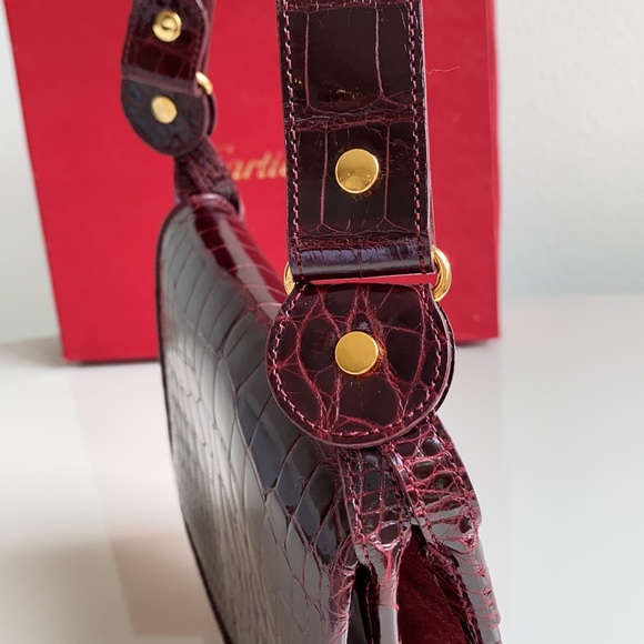 Cartier Vintage Must de Cartier Red Burgundy Crocodile Leather Bag. - Picture 17 of 17